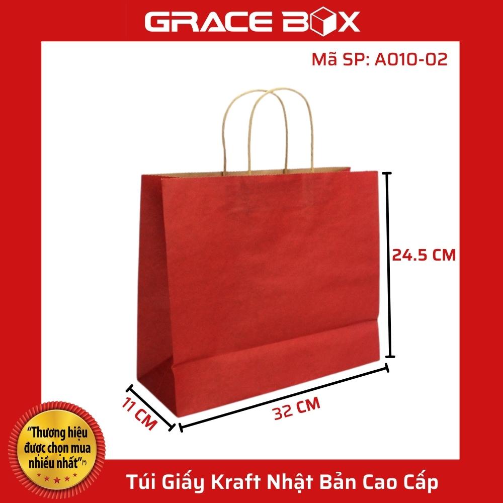 {Giá Sỉ} Túi Giấy Kraft Nhật Cao Cấp - Màu Đỏ Đô - Siêu Thị Bao Bì Grace Box