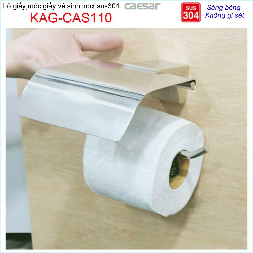 Móc gấy Caesar KAG-CAS110, hộp để giấy vệ sinh inox 304 bóng thiết kế cao cấp