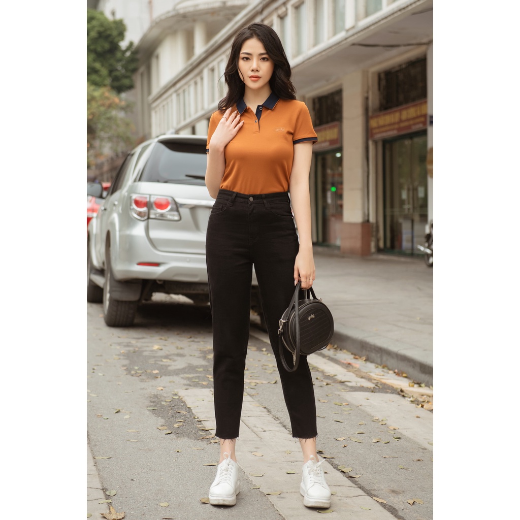 Áo Polo Nữ Cafe Phối Nẹp Thun Cotton Co Giãn, Thấm Hút Mồ Hôi Mã: APN3700