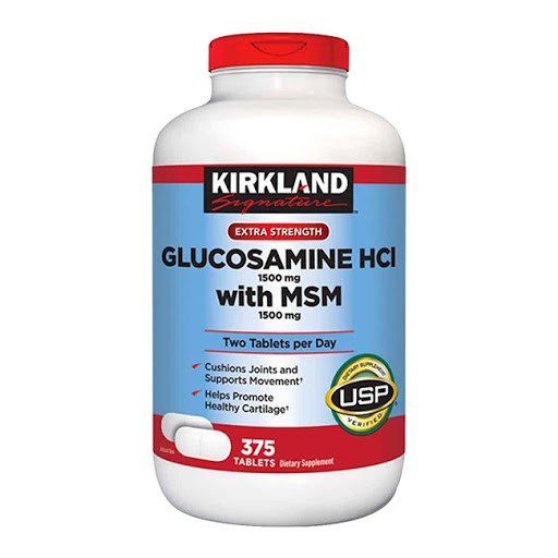 Viên uống xương khớp Glucosamine HCL With MSM Kirkland Signature hộp 375 viên maxwell