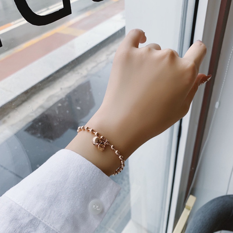 Lắc Tay Nữ Dây Bi Lục Lạc Titan Ko Đen TT 4154