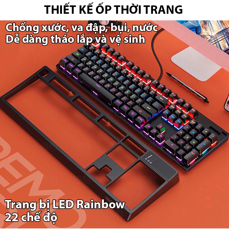 Bàn phím cơ gaming Latope bàn phím máy tính laptop chuyên game có dây Full Led K300