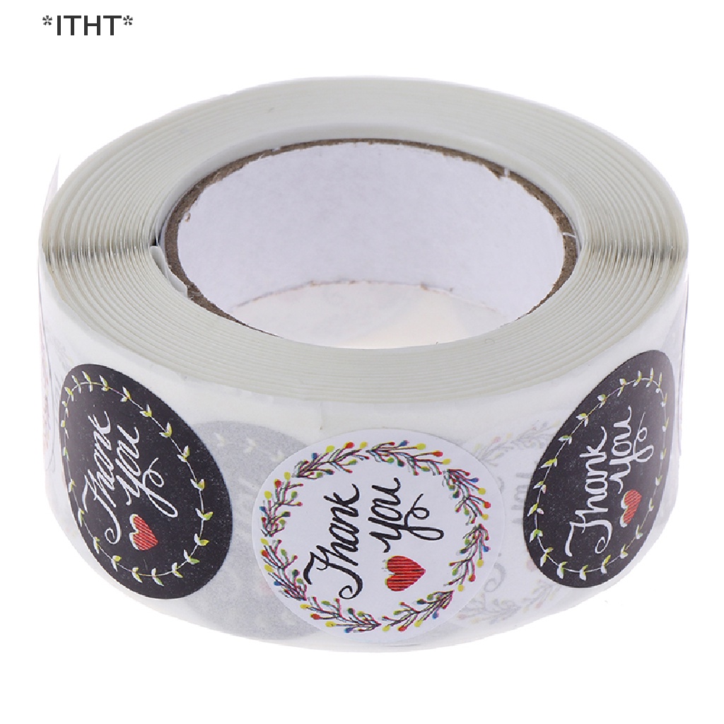 Cuộn 500 Miếng Dán Niêm Phong Bao Thư In Chữ Thank You Độc Đáo Tiện Dụng