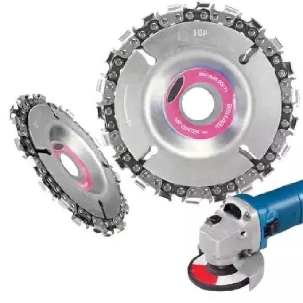 Đĩa cưa xích tròn, lưỡi cưa xích cắt gỗ, phay phá gỗ đa năng gắn máy mài 4 inch, 5 inch,