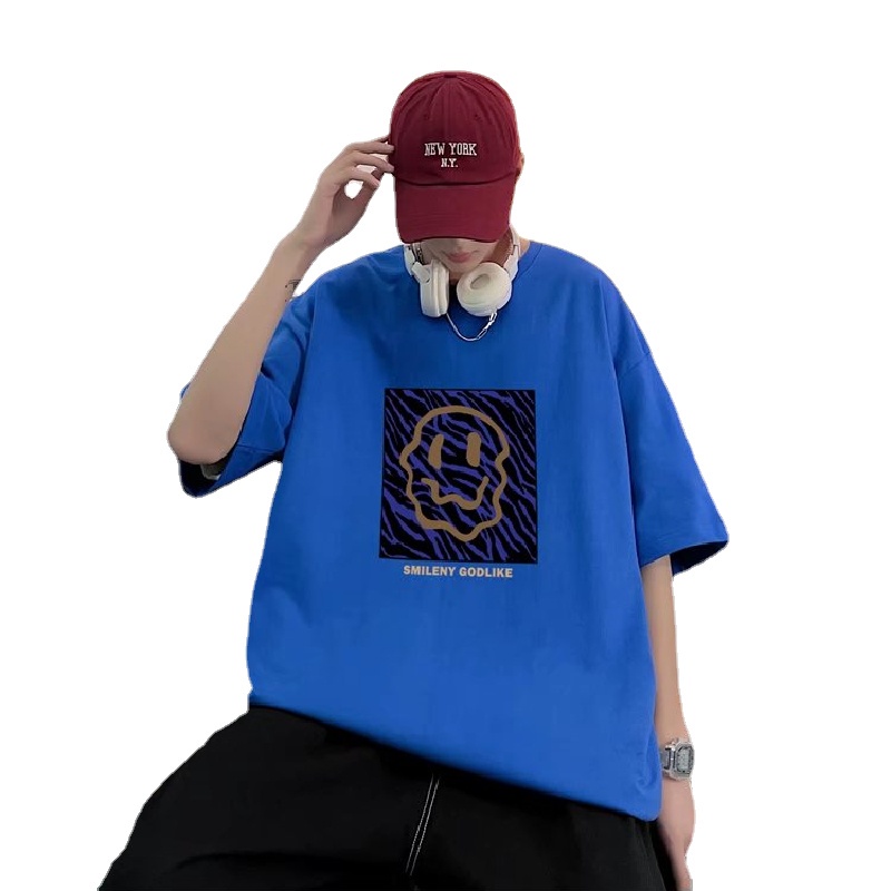 Áo Thun Tay Ngắn Dáng Rộng In Họa Tiết Hoạt Hình Phong Cách Hip Hop Hàn Quốc Thời Trang Mùa Hè Cho Nam Size M-8XL