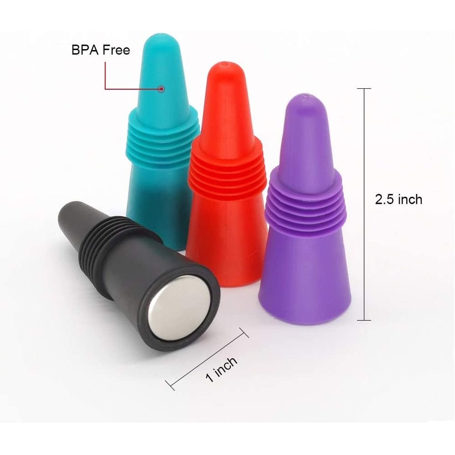 Nút phao bần silicone đậy nắp chai rượu bia nhiều màu gọn nhẹ tái sử dụng được sáng tạo