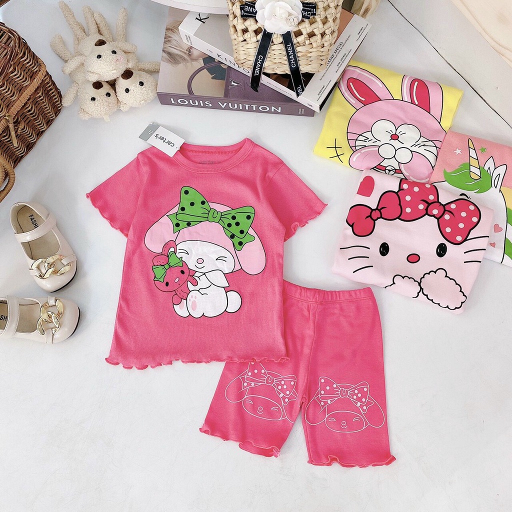 Bộ cộc tay carters cho bé gái shopee