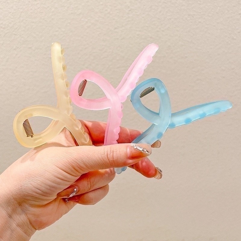Kẹp Tóc Nhựa Acrylic Màu Sáng Đơn Giản Thời Trang Hàn Quốc