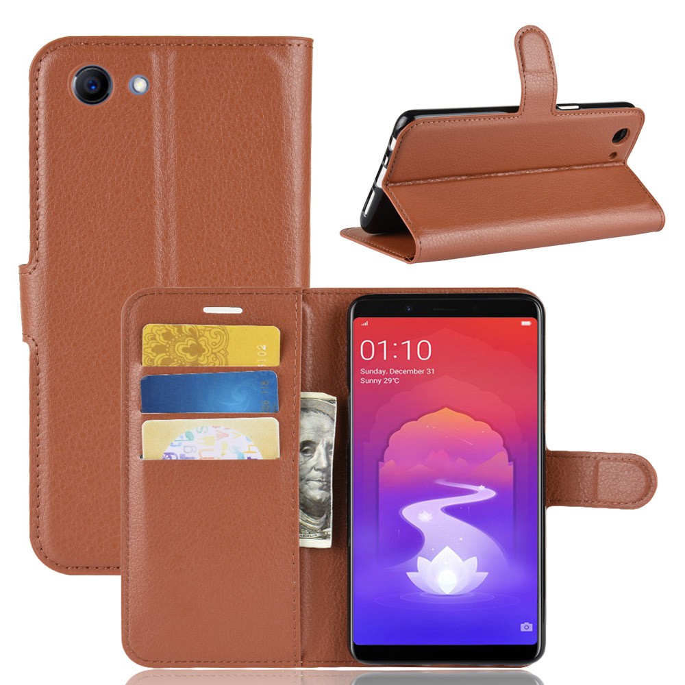 Bao Da Điện Thoại Dạng Ví Nắp Lật Nam Châm Làm Giá Đỡ Phong Cách Vintage Cho Oppo F7 Youth / F7