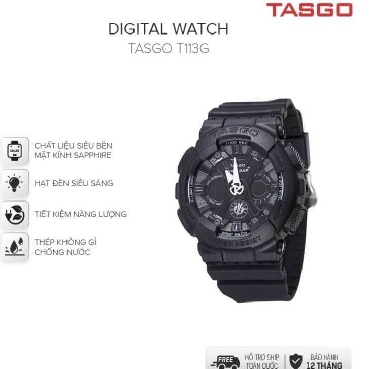 Đồng hồ thể thao nữ TASGO thời trang năng động cá tính dễ phối đồ bảo hành 12 tháng T113G