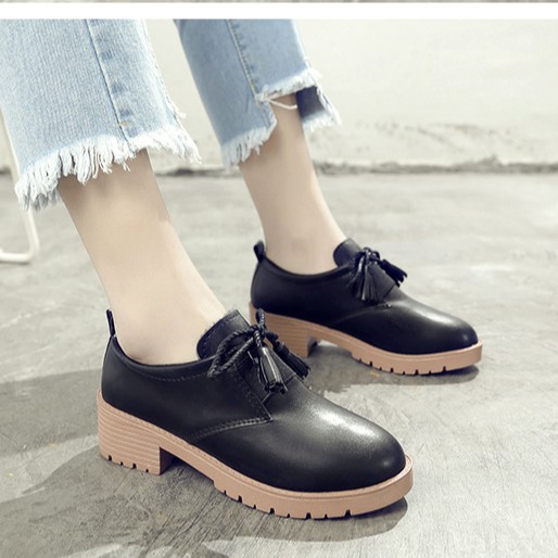 [A38] Giày BOOT Oxford Nữ 4 phân Thắt Nơ CỰC XINH