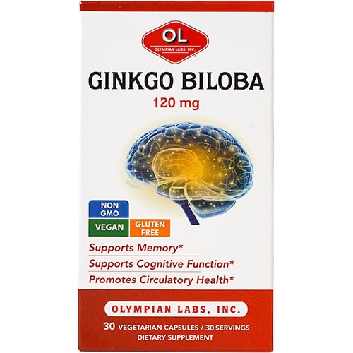 Viên uống Olympian Labs Ginkgo Biloba 120mg bổ não hỗ trợ cải thiện trí nhớ (30 viên)