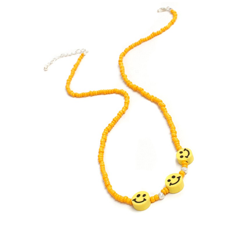 Vòng Cổ Choker Mặt Cười Nhiều Màu Sắc Phong Cách Bohemian