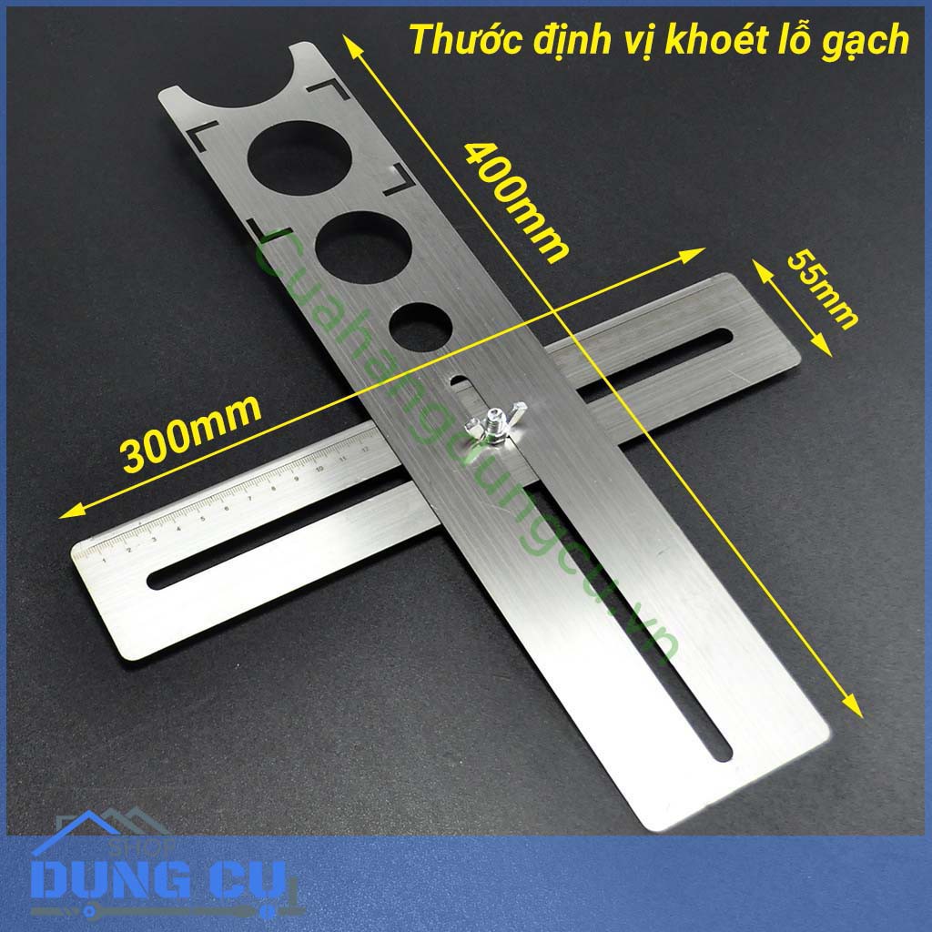 Thước định vị khoét lỗ gạch - inox