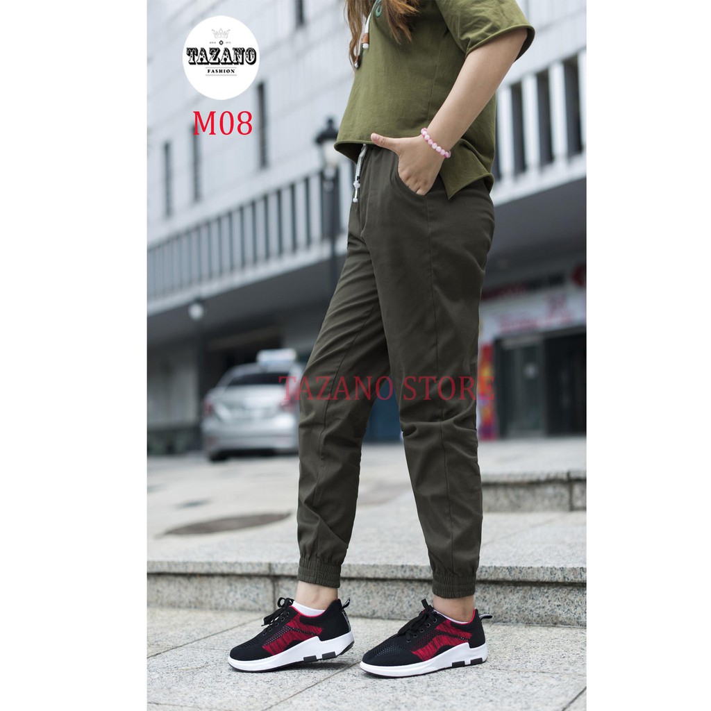 Quần Jogger Kaki Nam - Nữ Co Giãn 4D Hàng Xuất Khẩu (Màu Xanh Rêu)