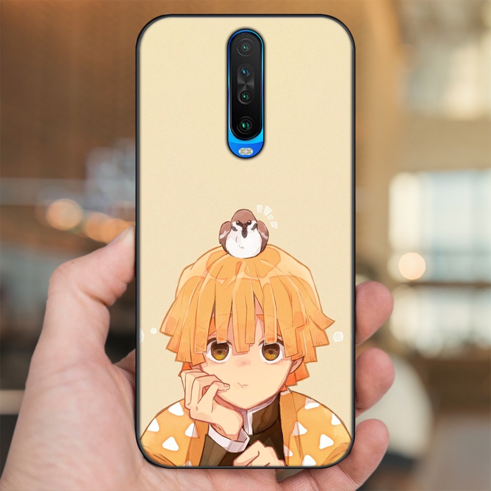 Ốp lưng Xiaomi K30 viền đen in hình Zenitsu Kimetsu no Yaiba