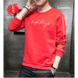 Áo thun nam tay dài đỏ noel giáng sinh cặp đôi mùa đông 💝 áo thun sweater nam dài tay đỏ chữ - thoáng mát, mềm mịn