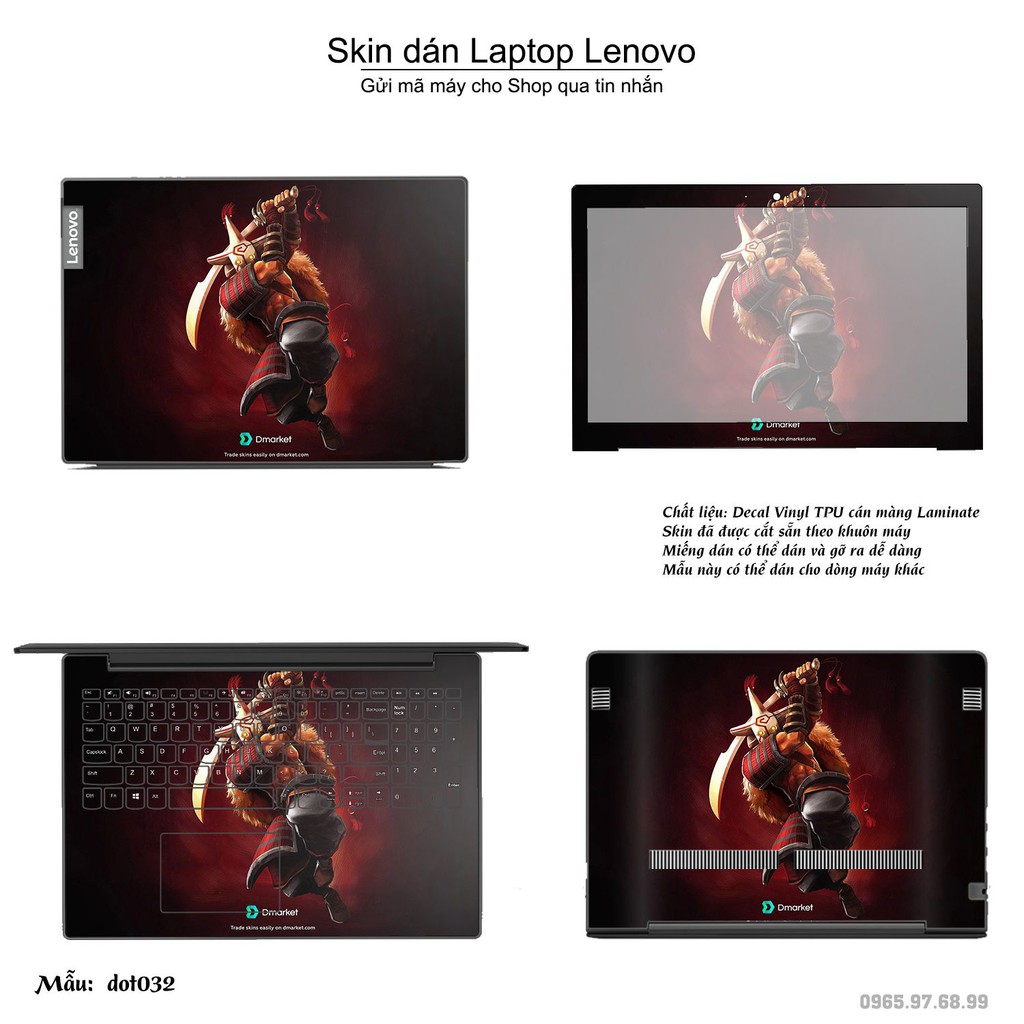 Skin dán Laptop Lenovo in hình Dota 2 nhiều mẫu 6 (inbox mã máy cho Shop)