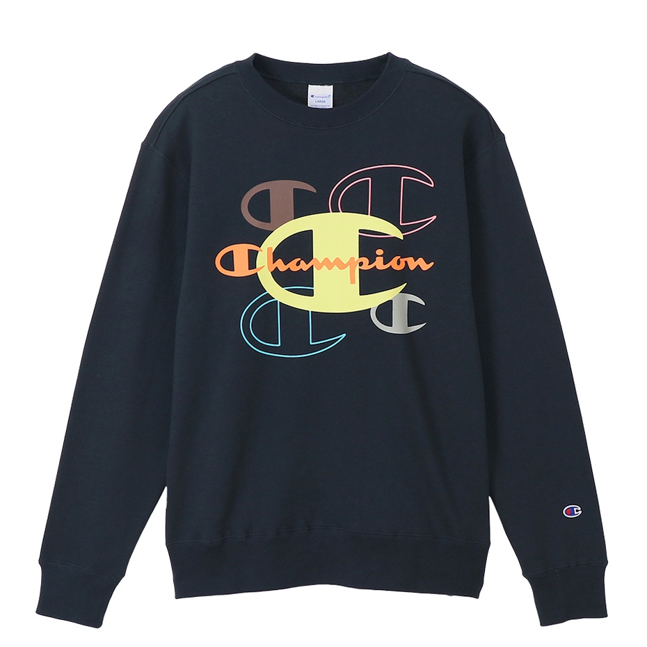 Áo Sweater Nam CHAMPION Large size crew neck sweatshirt Basic Màu Xanh Navy CMPC3U018LNY