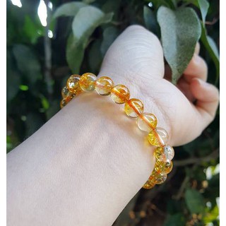 Vòng tay nữ đá ưu linh vàng 8ly