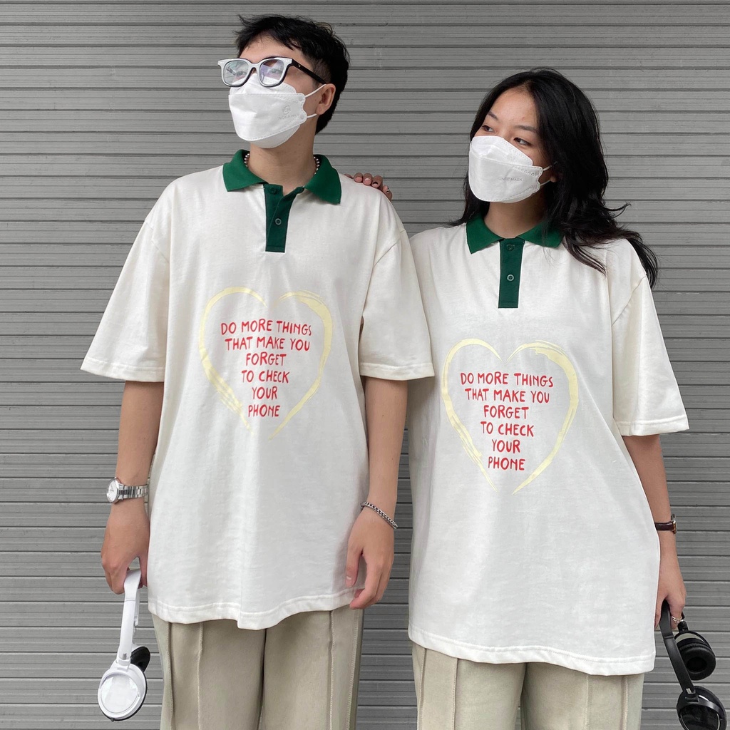 ÁO THUN FF FORM RỘNG POLO DO MORE THINGS , VẢI THUN 2 CHIỀU COTTON 250GSM