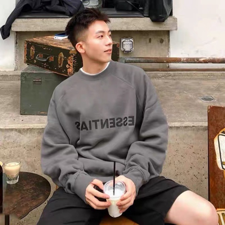 Áo Sweater ESSENTIALS Màu Lạ Áo Sweater Chất Nỉ Ngoại Form Rộng Tay Bồng Unisex Nam Nữ - KD