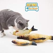 Đồ chơi cho mèo cá nhồi bông 3D - Cá có catnip cỏ bạc hà giúp mèo thư giãn chơi vui 20CM HUNIPETSHOP