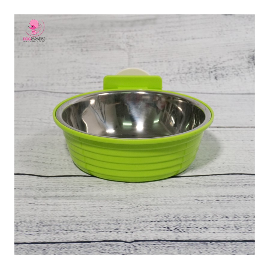 Bát ăn đơn gắn chuồng Pian Pian dành cho chó mèo chất liệu nhựa cao cấp và inox không gỉ  - Dog Paradise