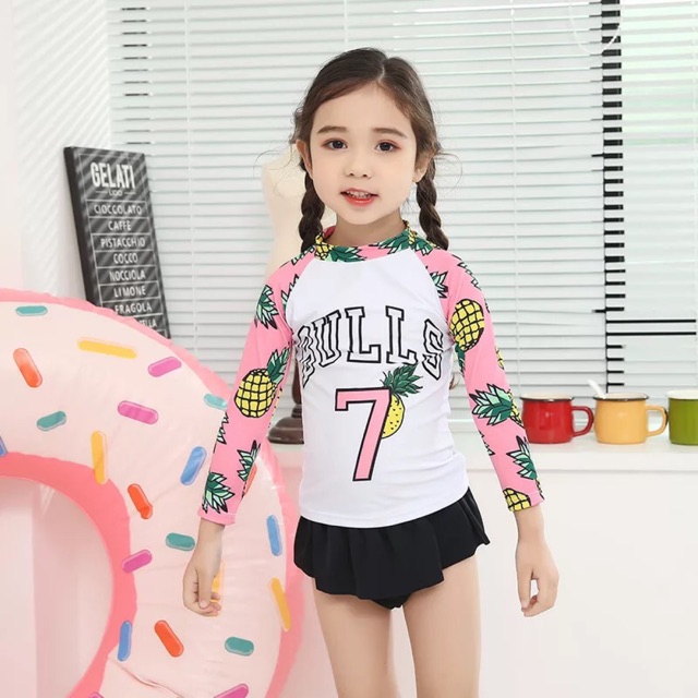Đồ bơi trẻ em đồ bơi bé gái 2 mảnh trái thơm