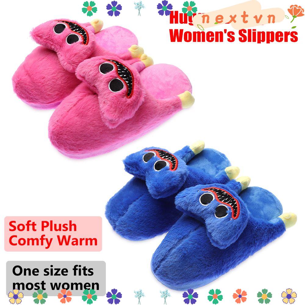 Dép bông mềm mại thoải mái tùy chọn màu sắc kiểu Huggy Wuggy giữ ấm mùa đông cho nữ