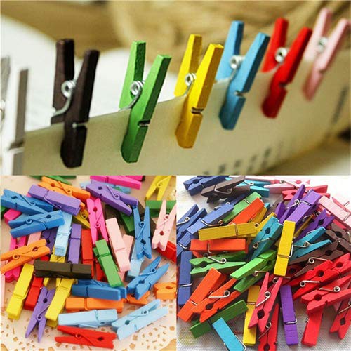 50 Kẹp Ảnh Gỗ Thông Đủ Màu Size 3.5*0.7 Cm Kẹp Ảnh Kẹp Giấy Decor Trang Trí Giá Rẻ Picture Paper Clips