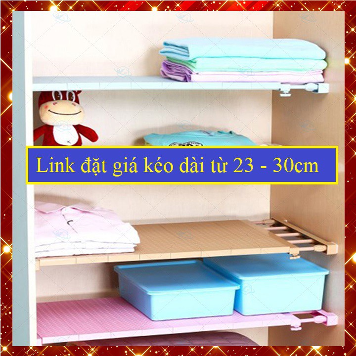 Giá kéo dài từ 23 đến 30cm) Kệ chia ngăn tủ đa năng chịu được 20kg (TGQT)