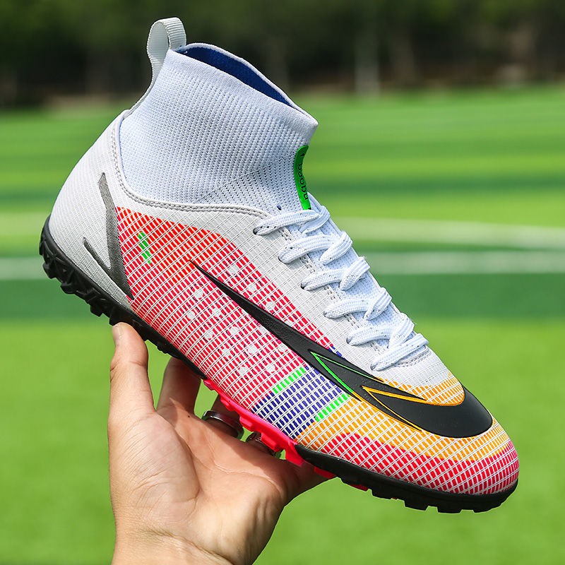 Giày đá bóng sát thủ 14 nam TF gãy móng học sinh Ronaldo sân cỏ nhân tạo FG móng dài trẻ em màu hồng giày tập cho bé gái