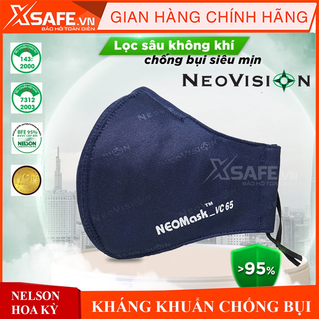 Khẩu trang than hoạt tính Neomask VC65 kháng khuẩn chống bụi mịn màng lọc hoạt tính