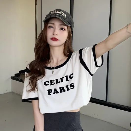 COZOK Set Áo Thun Ngắn Tay Và Chân Váy Xẻ Tà Thời Trang Dành Cho Nữ