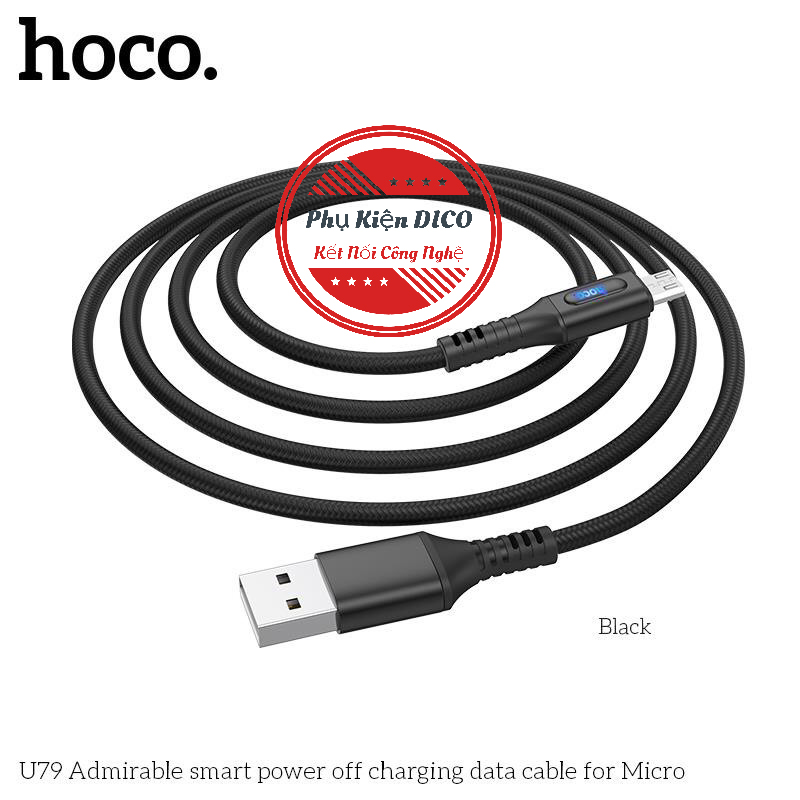 Cáp Sạc Nhanh Hoco U79 Tự Ngắt Các Loại Dành Cho iPhone/Type C,Micro USB,Tự Ngắt Khi Pin Đầy-PHỤ KIỆN DICO BH 12 THÁNG