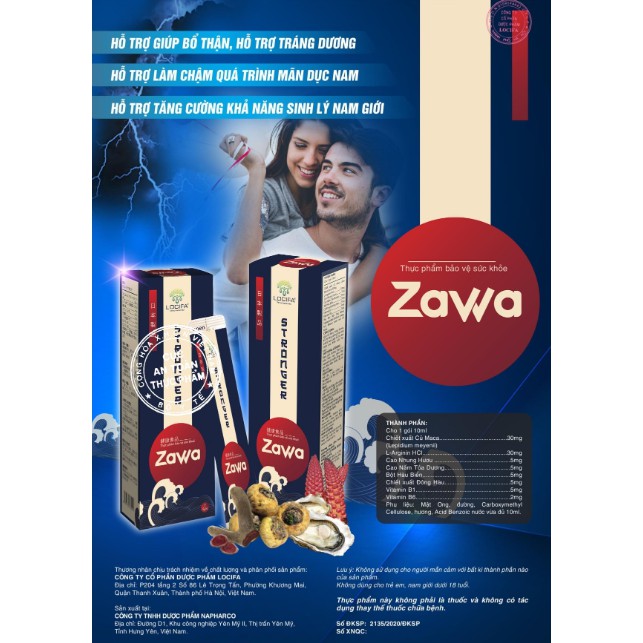 [Mã 66FMCGSALE hoàn 8% xu đơn 500K] ✅[DATE 2024] ZAWA BẢN LĨNH PHÁI MẠNH - TĂNG CƯỜNG SINH LÝ - RỐI LOẠN CƯƠNG DƯƠNG | BigBuy360 - bigbuy360.vn
