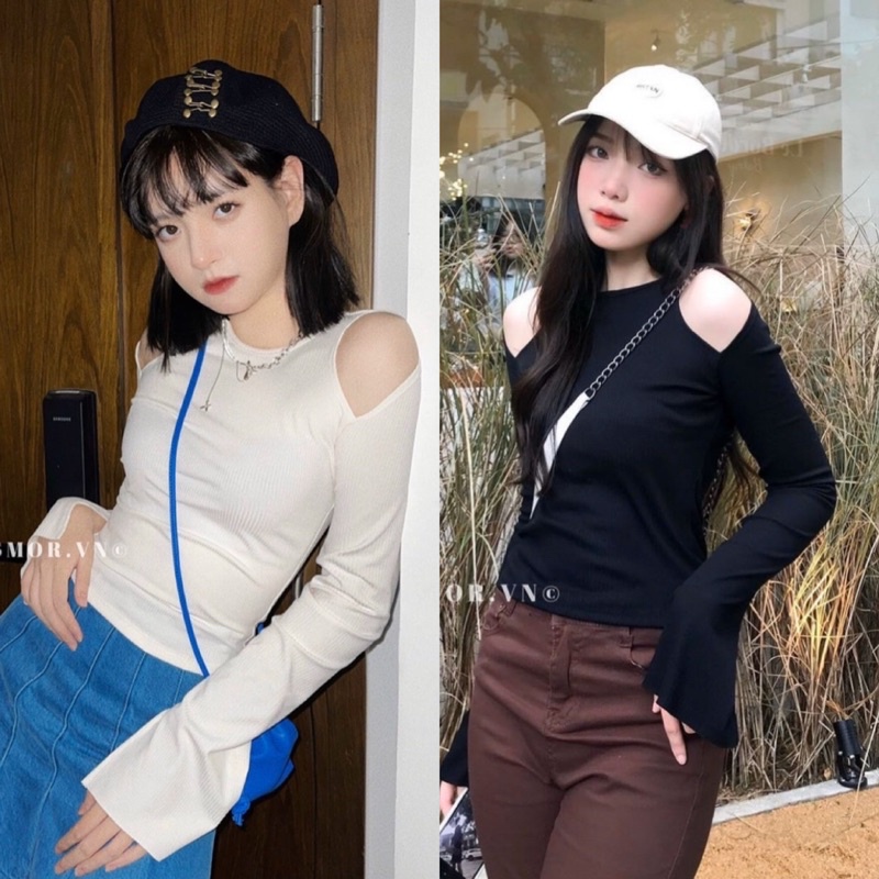 Áo Thun Kiểu Tay Dài Xẻ Phong Cách Trendy A77