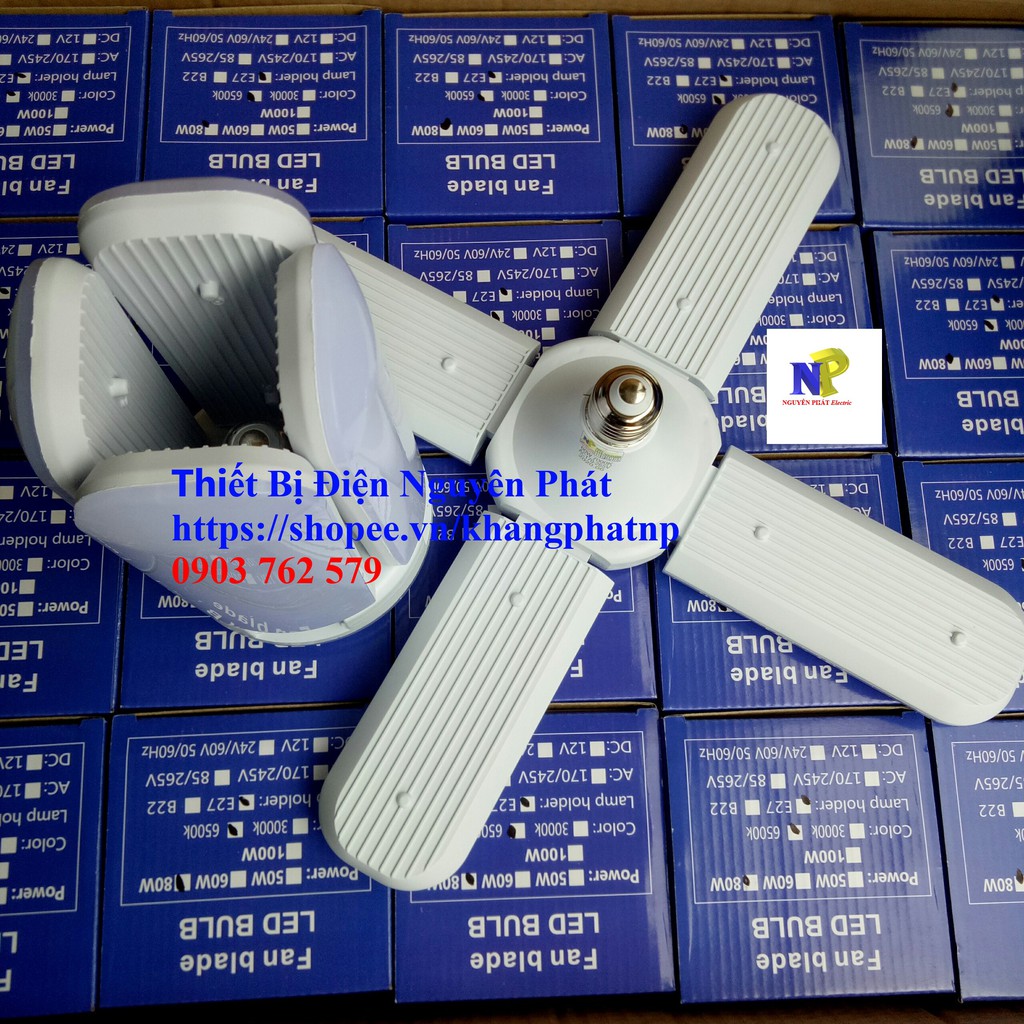 Đèn LED Hình Cánh Quạt (Có 4 Cánh) Công Suất 60w E27 Bóng Siêu Sáng | BigBuy360 - bigbuy360.vn