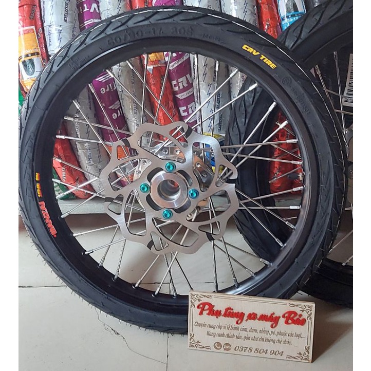 Bánh căm exciter 135/yaz 125 niềng nhôm Banzai trước 1.4 sau 1.6 full vỏ ruột crv trước 60 sau 70 gắn như zin k cần chế.