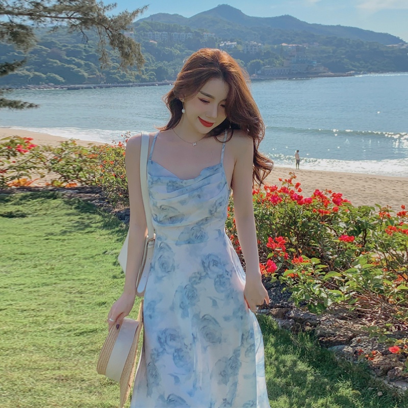 Đầm PERTY dáng dài in hoa thời trang cho nữ