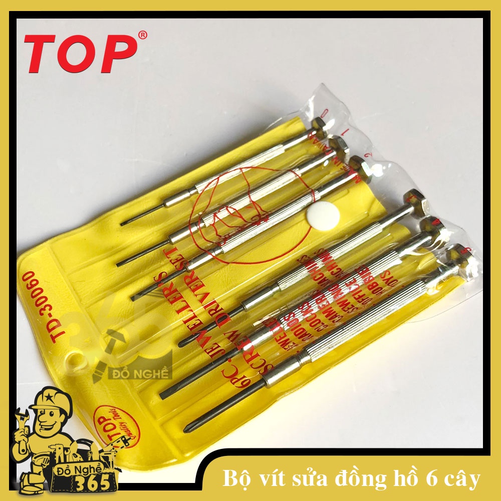Bộ tu vít sửa đồng hồ 6 cây nhỏ vỉ vàng - TOP