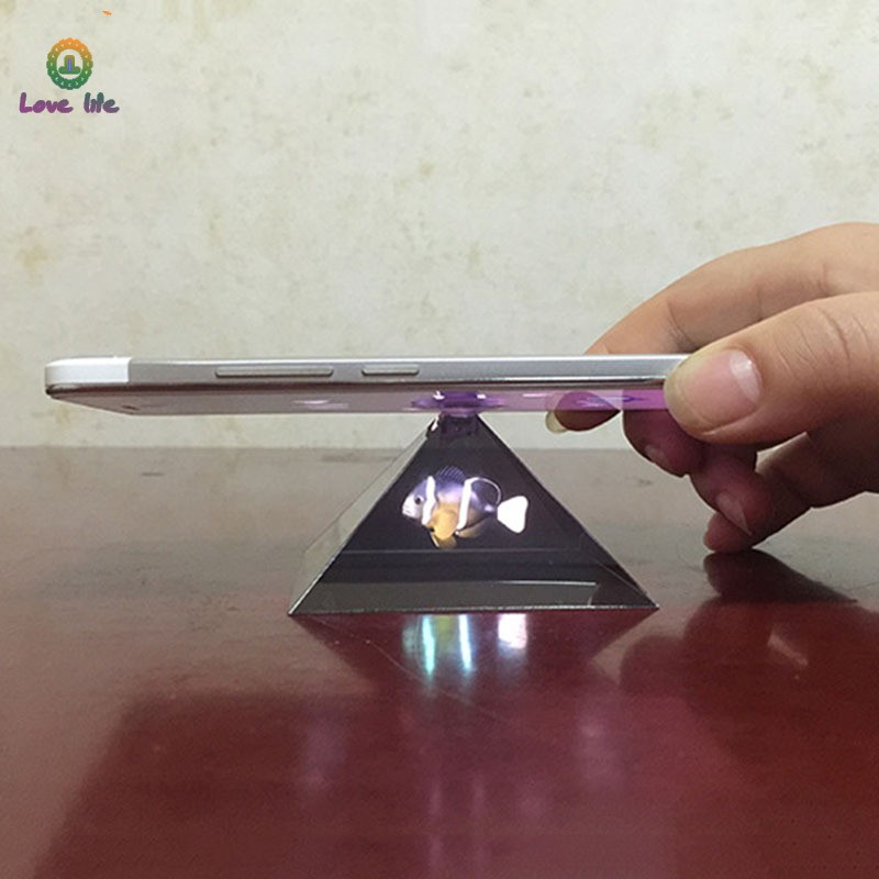 Đế đứng kim tự tháp chiếu hình 3D cực độc để bàn cho điện thoại