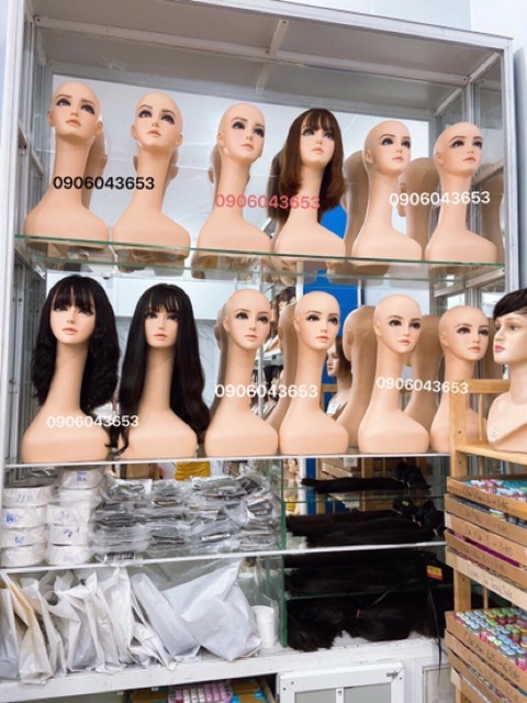 Đầu manocanh đội tóc giả cao cấp