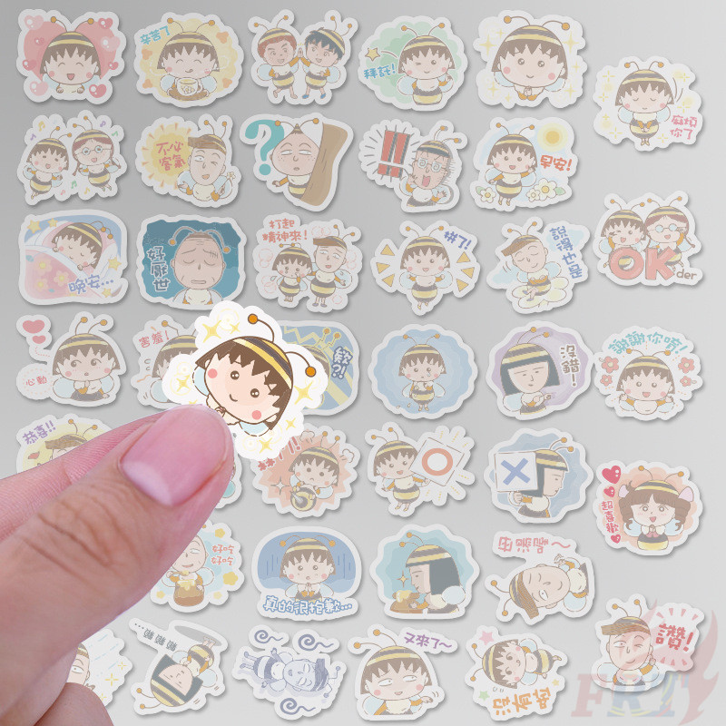 ❉ Chibi Maruko-chan Bee Style A - Anime Tarako Stickers ❉ 40Pcs/Set DIY Decals Stickers for Diary Laptop Scrapbooks Skateboard