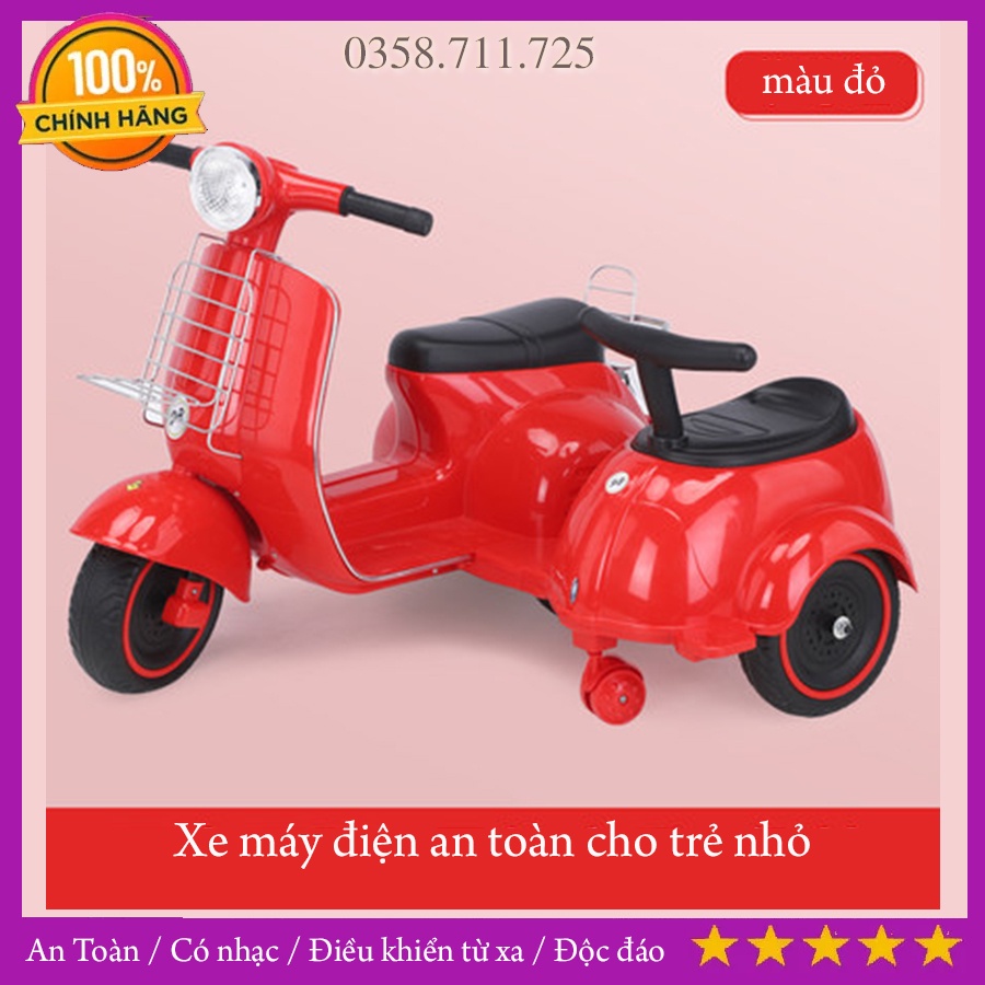 Xe điện trẻ em 3 bánh có thùng bên hông cho trẻ em, đồ chơi vận động cho bé an toàn