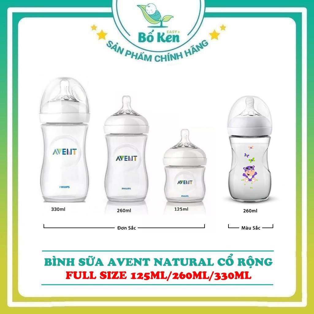 Shop Bố Ken Bình Sữa Philips Avent Natural 125/260/330ML 100% Chính Hãng [Hỗ trợ đổi Size Núm]