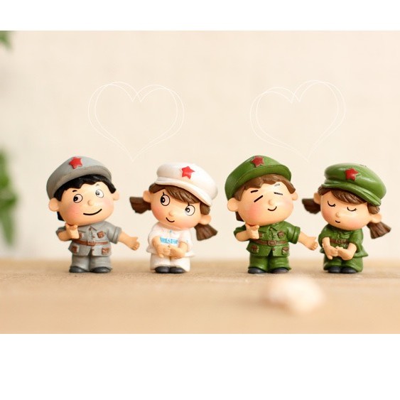Charm (C92) slime/ Dụng Cụ Charm Trang Trí Mô Hình 1 Cặp Hình Thanh Niên Xung Phong (2.9x3.8 cm)