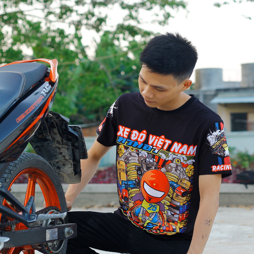 [ÁO TEM XE] Áo Thun Xe Độ Việt Nam  T-Shirt Racing Team - Bảo Hành Bung Tróc Vĩnh Viễn