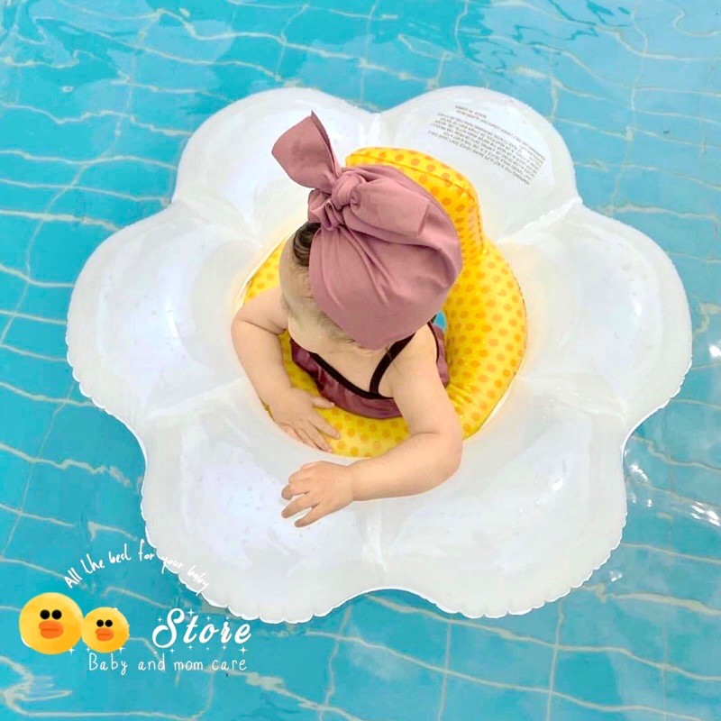 Phao Bơi Hoa Cúc Chống Lật An Toàn Cho Bé 0-4 Tuổi Kèm Bơm